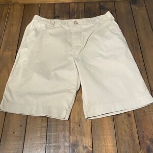 Lacoste Mens Flat Front Chino Shorts Khaki Beige 46 Cotton Casual